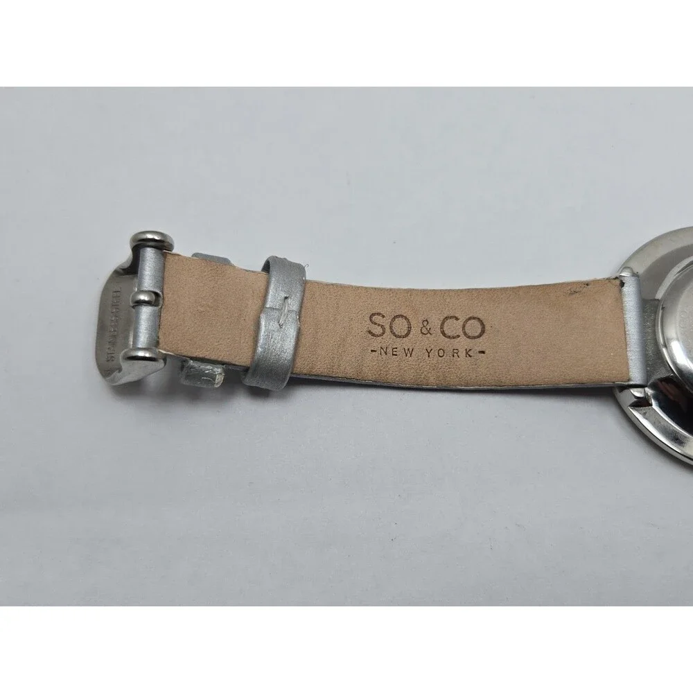 SO & CO New York Womens Mother Of Pearl Crystal Quartz Watch 38mm New Battery